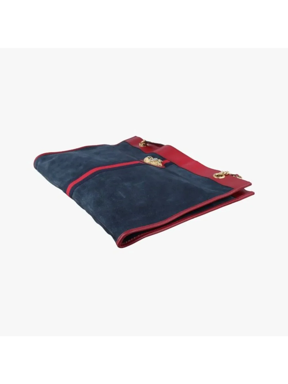 Gucci Rajah Navy Red Suede Leather Shoulder Bag